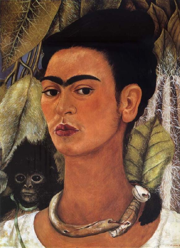 Frida Kahlo Self-Portrait with Monkey oil painting image